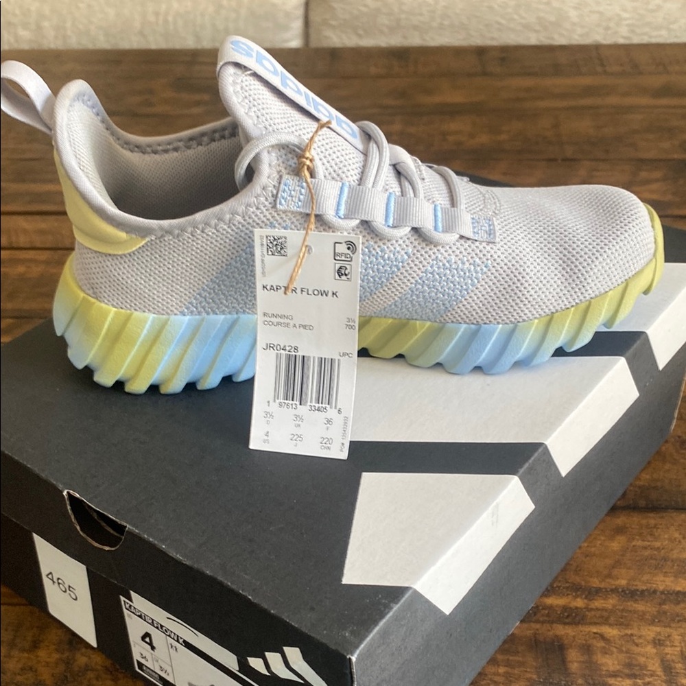 Adidas Kaptir Flow K Gray and Blue Sneakers with Boost Cushioning - Picture 8 of 9